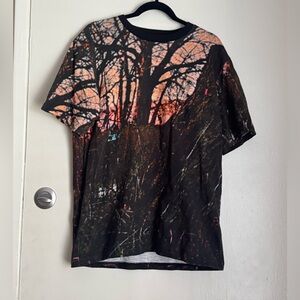 Supreme Men's Black and Red Forest Graphic Tee Wearable Art Streetwear Grunge